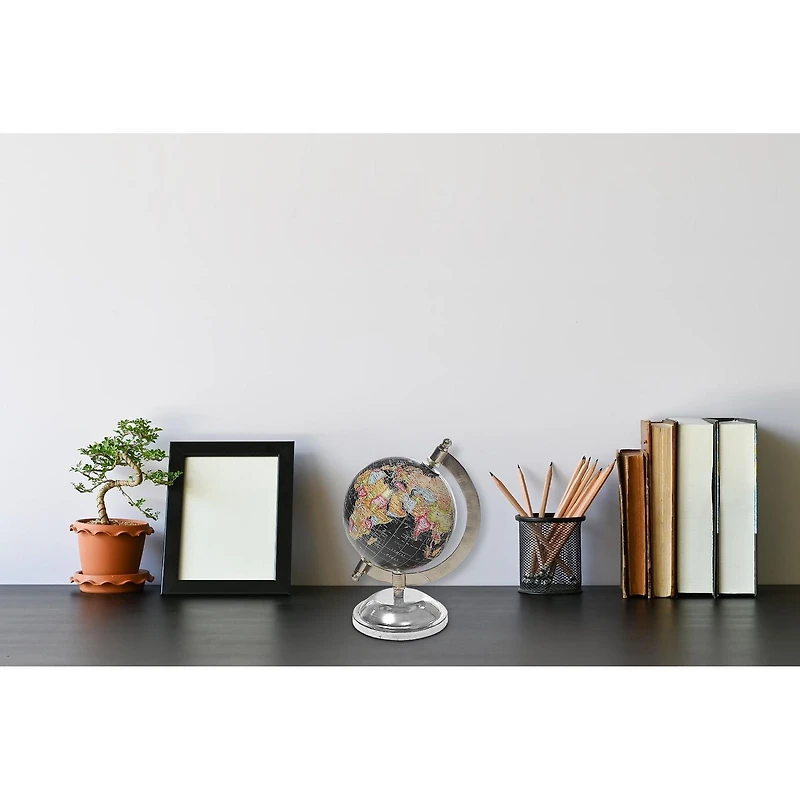4" Decorative Black Globe With Stand