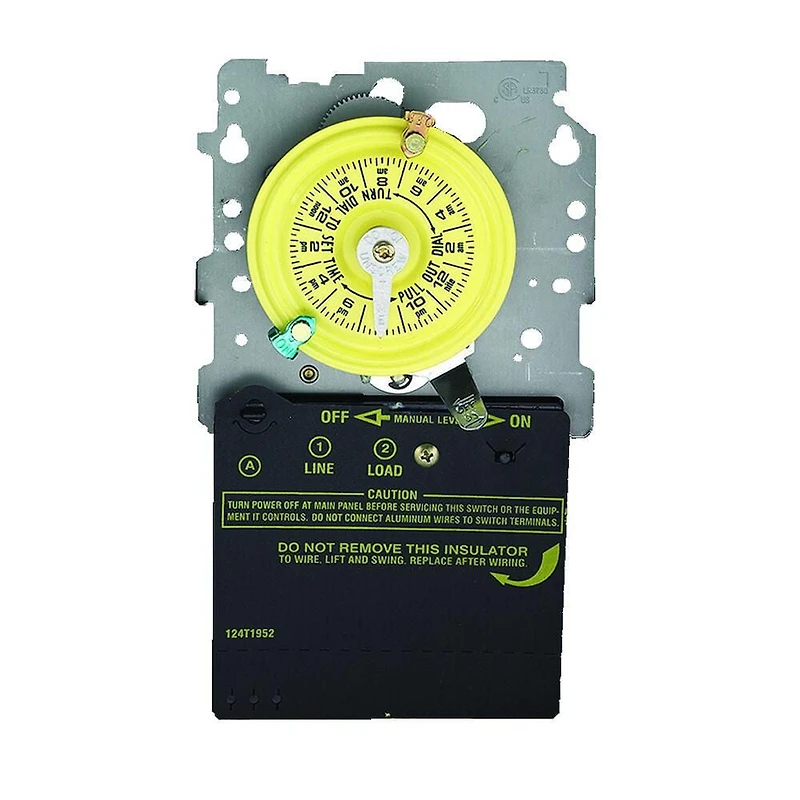 Mécanisme mécanique Intermatic série T100, 40 A, 24 heures sur 24, avec commutation unipolaire unidirectionnelle, 120 V CA, gris