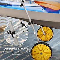 Soozier Chariot pour kayak avec cadre en aluminium, réglable en hauteur et en largeur
