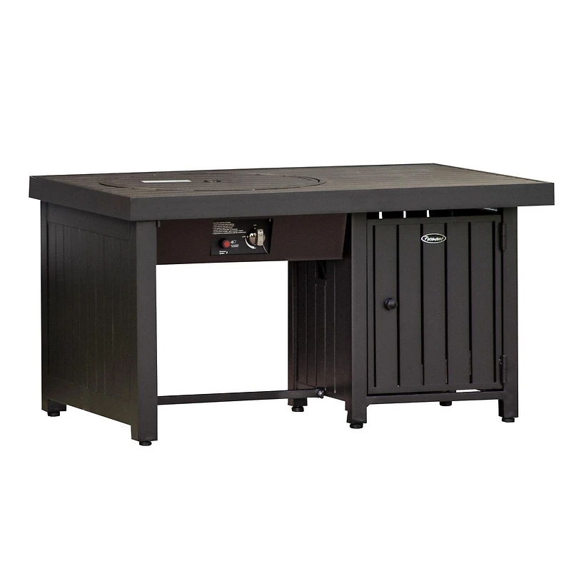 Paramount Offset Extruded Aluminium Rectangle Firepit Table