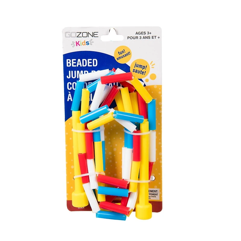 GoZone Kids 7ft Beaded Jump Rope – Yellow/Blue/Red