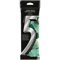 5 GUM, Sweet Mint Flavoured Sugar Free Chewing Gum, 15 Sticks, 3 Packs