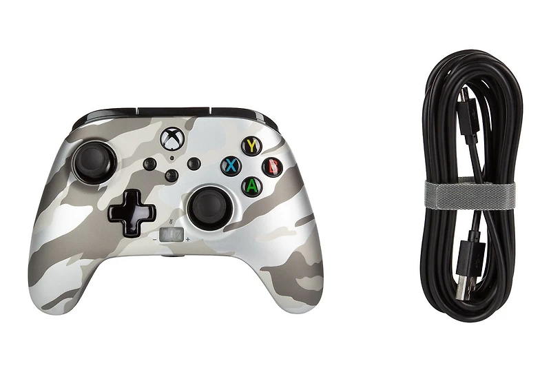Manette filaire améliorée PowerA pour Xbox – Metallic White Camo Xbox Series X