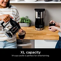 Ninja DCM200C Programmable XL 14-Cup Coffee Maker, 14-Cup Glass Carafe, with Permanent Filter, Stainless Steel, Hotter Brewing Technology