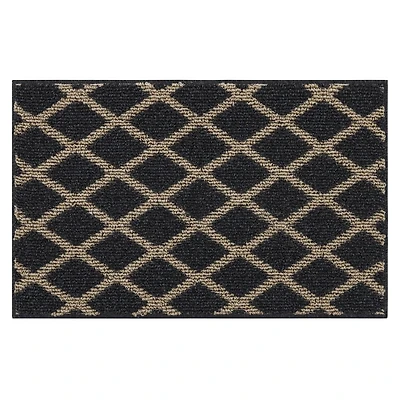 Mohawk Home Lewis Diamond Near Black/Tan Tufted Polyester Area Rug