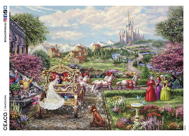 Ceaco Thomas Kinkade Cinderella happily Ever After 1000-Piece Interlocking Jigsaw Puzzle for Adults Ages 14+