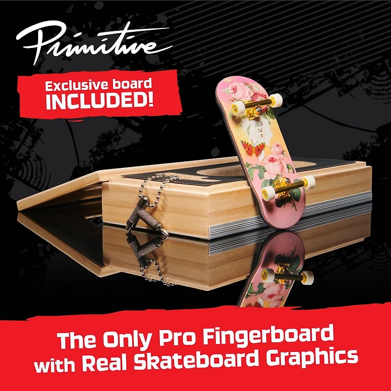 Tech Deck, Primitive Pro Series, Fingerboard avec présentoir, conçu pour les pros ; Mini skateboards authentiques, jouets pour enfants à partir de 6 ans