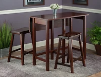 Winsome- Lynnwood 3PC table haute à rabat & tabourets de selle
