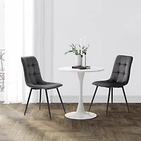 CorLiving Nash Set of 2 Velvet Upholstered Indoor Side Chairs with Black Flared Metal Legs