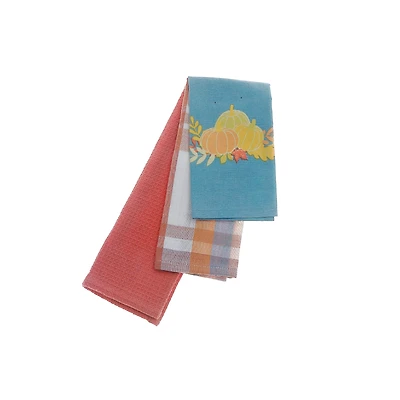 Torchons À Vaisselle (Lot De 3) (Plaid Avec Motif Citrouille) - Lot De 2