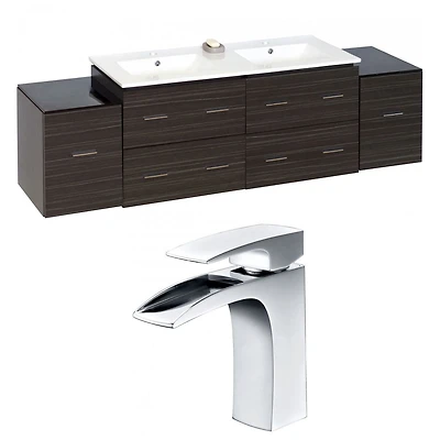 in. W Wall Mount Dawn Grey Vanity Set For 1 Hole Drilling AI
