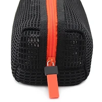 Pen+Gear Sporty Pencil Pouch in Black Mesh with Orange Zip