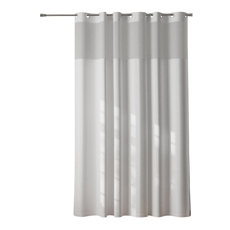 Zenna Home InstaCurtain Fabric Hotel Shower Curtain, White, Shower curtain with hooks