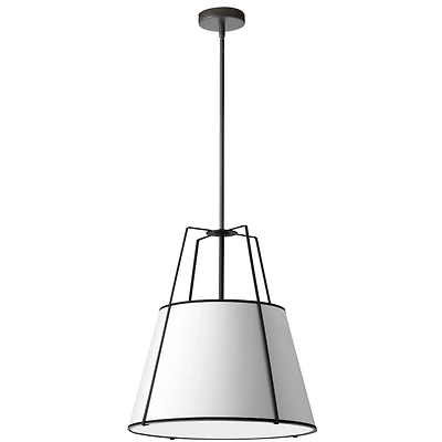 Dainolite TRA-1P-BK-WH 1 Light Matte Black Pendant