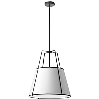 Dainolite TRA-1P-BK-WH 1 Light Matte Black Pendant