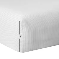 Parure de lit 4 pièces Mainstays en mélange de coton 300 nombre de fils à rayures grises et CVC, très grand lit (adulte) Ensemble de draps très grand lit