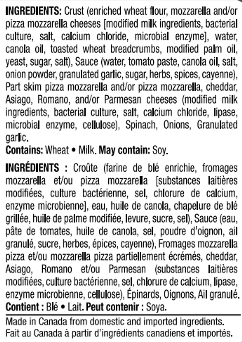 Rustica Stuffed Crust Spinach and Cheese Pizza, 677 g