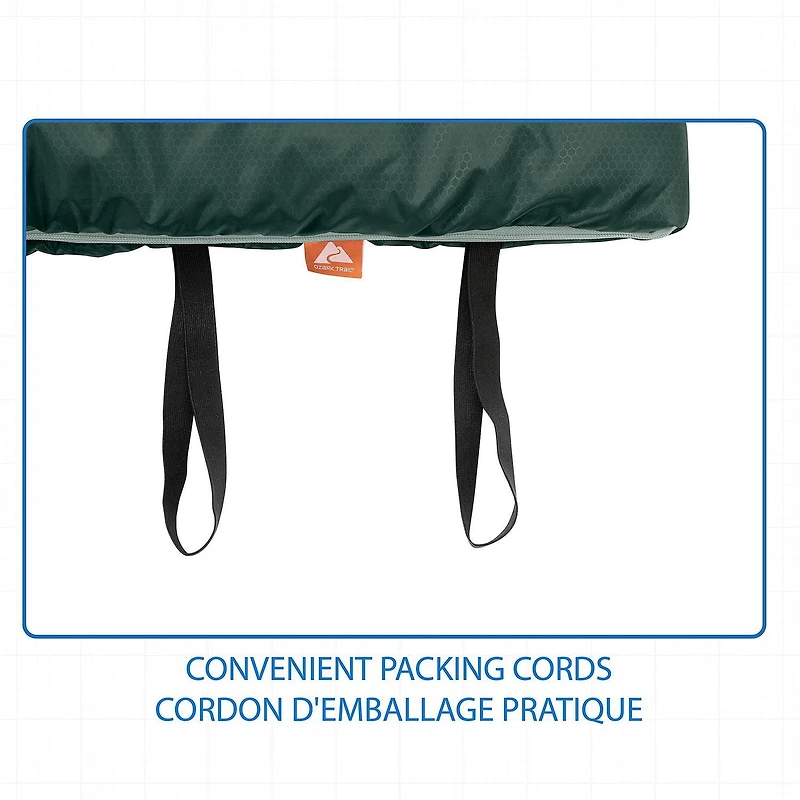 Ozark Trail 0C Sleeping Bag, 92"(L) x34" (W),Temp Rating +32℉/+0℃, Polyester Fabric, Outer Green, Sleeping Bag