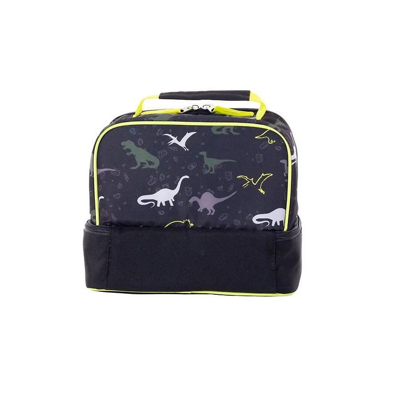 Dual storage lunch bag, dinosaurs
