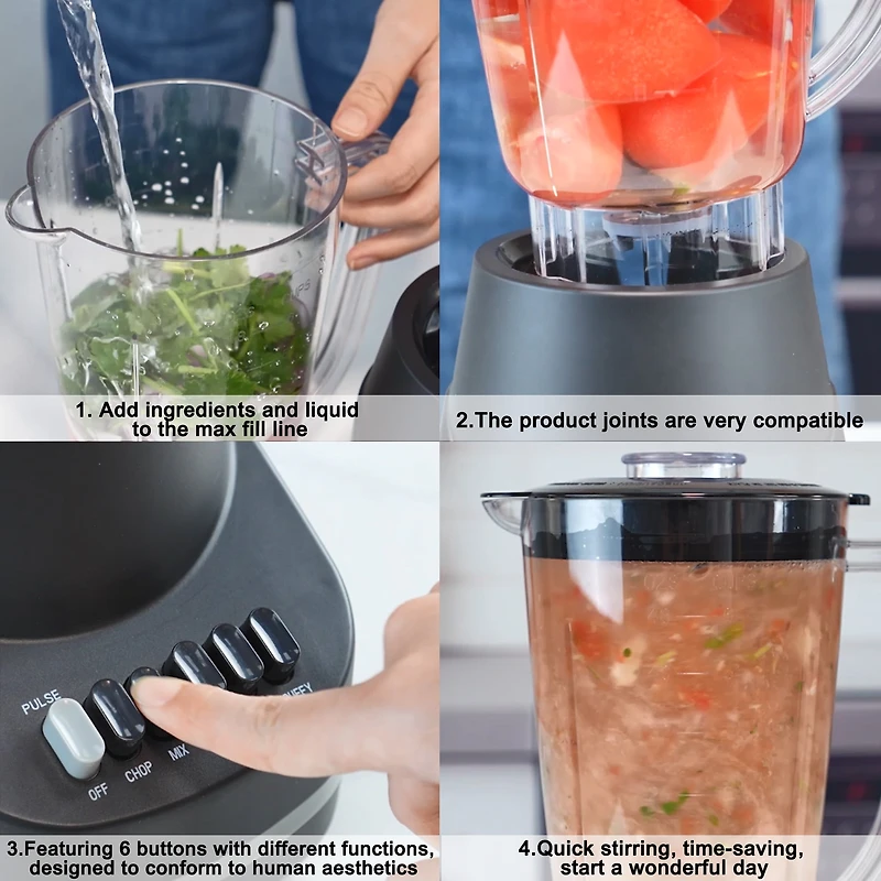 Mainstays 6 Speed Blender with 48 Ounce Jar  with Stainless Steel Blade,Black, MAINSTAYS PL MS 6 SPD BLENDER BK