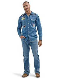 WRANGLER® x HOT WHEELS™ CHEMISE DE TRAVAIL EN DENIM POUR HOMMES