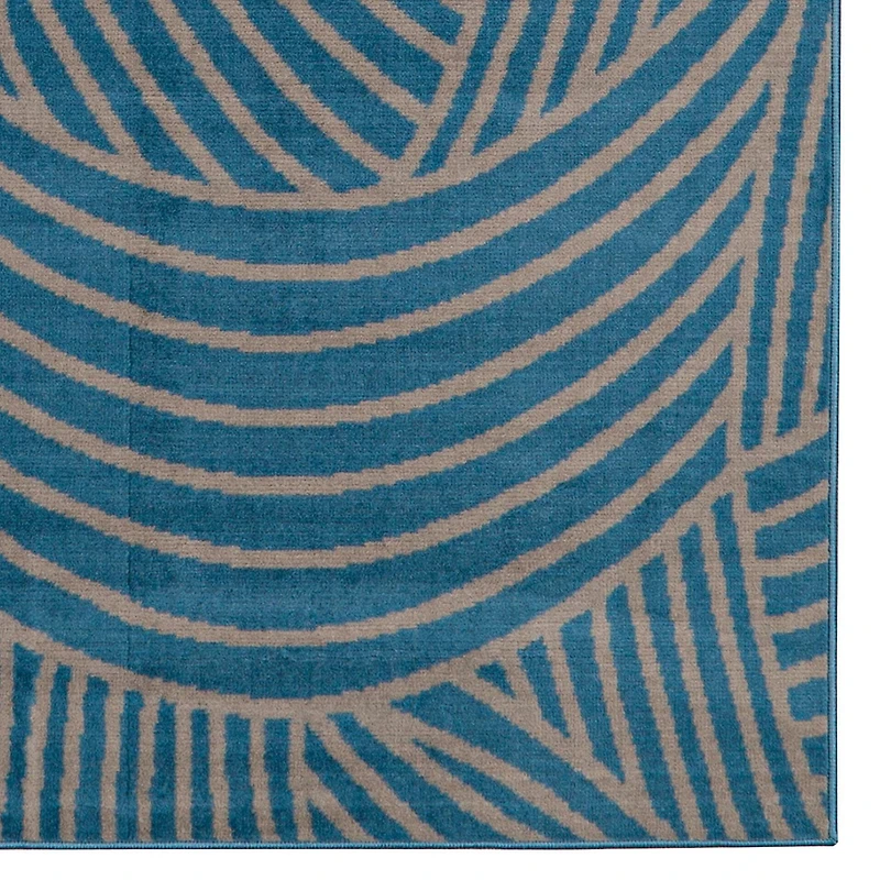 Tapis Capri Binya bleu & gris clair de 6 pi 5 po x 9 pi 3 po