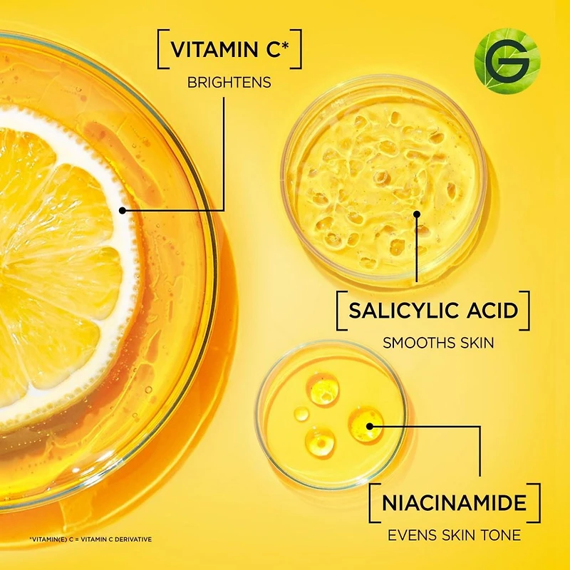 Garnier Vitamin C Face Serum with Salicylic Acid + Niacinamide, Brightening for Dull Skin, 30 mL