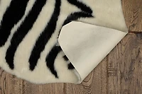 Faux Cowhide Mini Ivory & Black Zebra Accent Rug