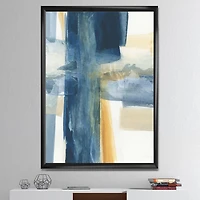 Designart Indigo Panel VI Framed Wall Art