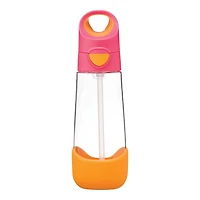 b.box - Bouteille avec paille Tritan 20oz : Grande bouteille d'eau moderne avec paille rabattable pour enfants. Anti-déversement, sans BPA. Idéal pour l'école