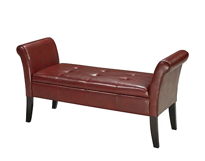 Banc rouge avec stockage de Aahana