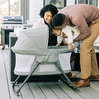 Baby Delight Slumber Deluxe Portable Rocking Bassinet, Charcoal Tweed
