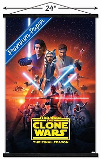 Star Wars: The Clone Wars - Season 7 Key Art Wall Poster with Push Pins, 14.725" x 22.375"