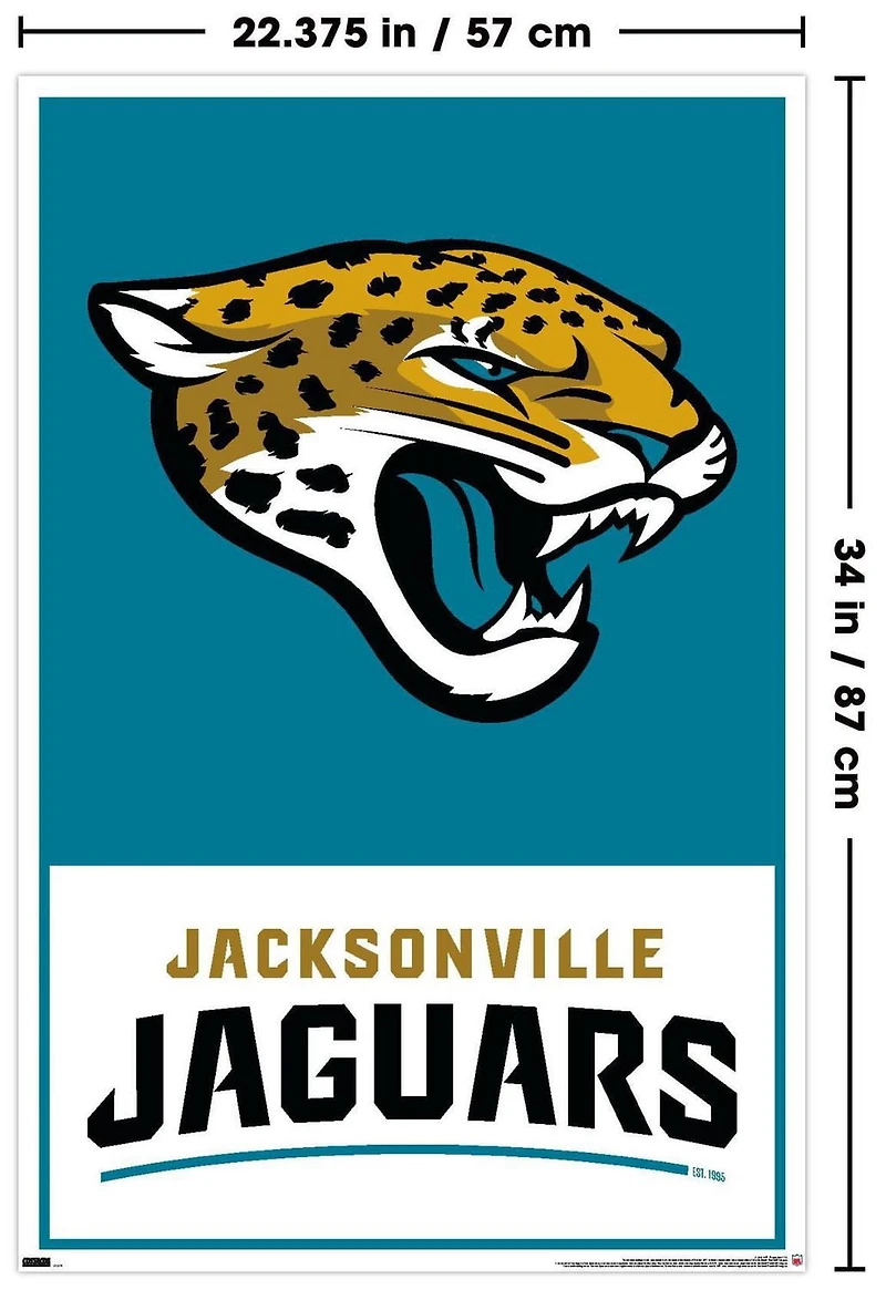 NFL Jacksonville Jaguars - Logo 21 Wall Poster, 22.375" x 34"