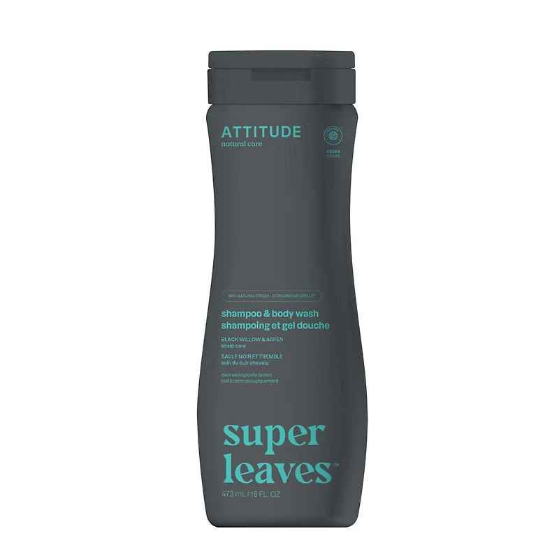 ATTITUDE super leaves, Shampoo & Body Wash, Black Willow & Aspen, 473 mL