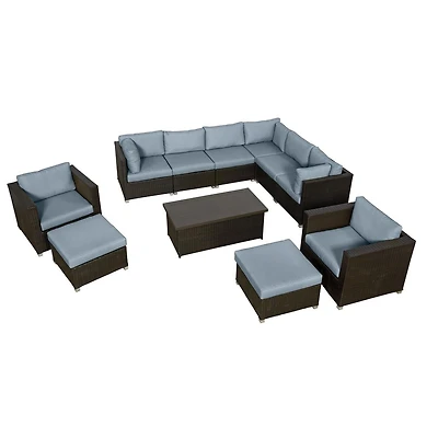 Innesbrook Collection Ensemble de conversation de patio en aluminium pièces avec coussins de spa
