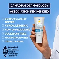 Garnier Ombrelle Sensitive Expert+ Écran solaire visage FPS 60, testé par des dermatologues, peaux sensibles, hypoallergénique, non gras, sans parfum, protection à large spectre UVA/UVB, 90ml Écran solaire