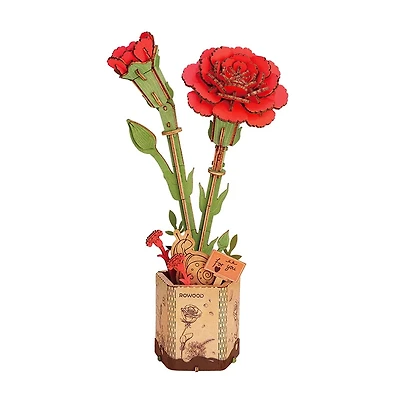 Décoration Modèle Carnation Rouge DIY 3D Puzzle Rolife TW052