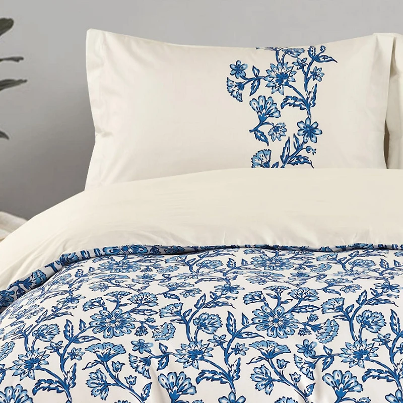 Johnson Home 5-Piece Comforter Set - 200TC Cotton, Includes Shams and Decorative Cushions