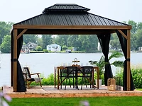 Yosemite Gazebo Aluminum Frame Wood Finish 12 x 16