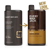 Gel douche pour homme Every Man Jack - Bois de santal 500ML | Gel douche pour homme qui hydrate la peau sensible; dérivé naturellement et sans cruauté envers les animaux Gel douche pour homme