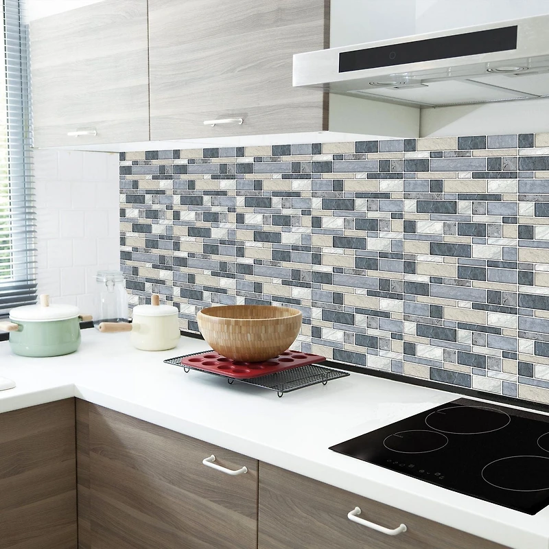 Truu Design Peel and Stick Subway Backsplash Wall Tiles