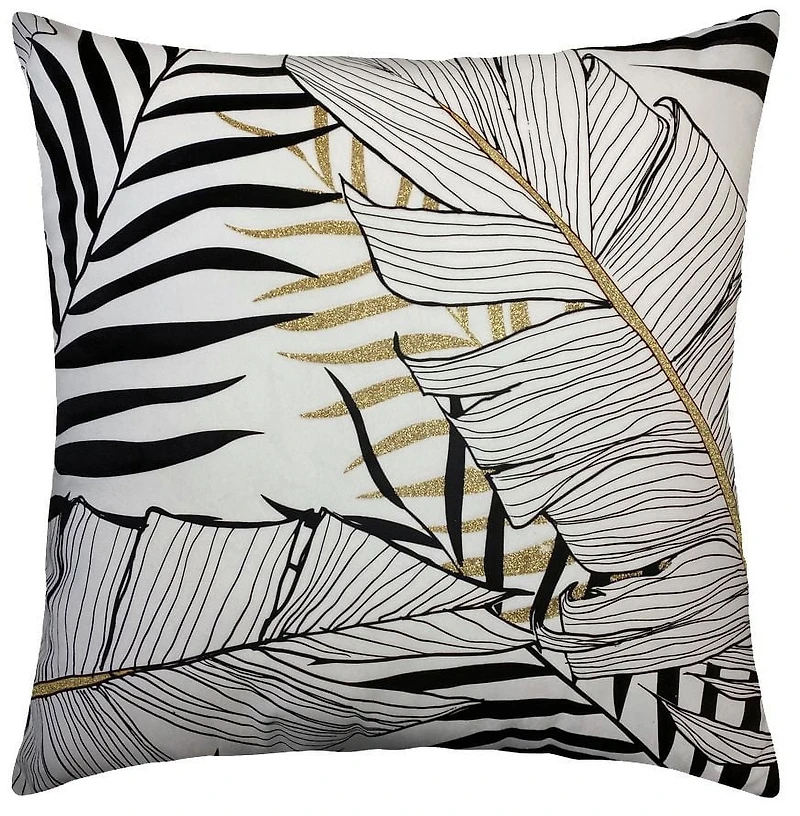 hometrends Coussin Décoratif Palmier en Feuille d'Or