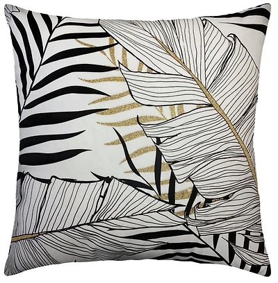 hometrends Coussin Décoratif Palmier en Feuille d'Or