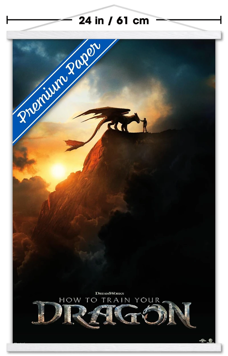 How To Train Your Dragon (2025) - Teaser One Sheet Wall Poster with Magnetic Frame, 22.375" x 34"