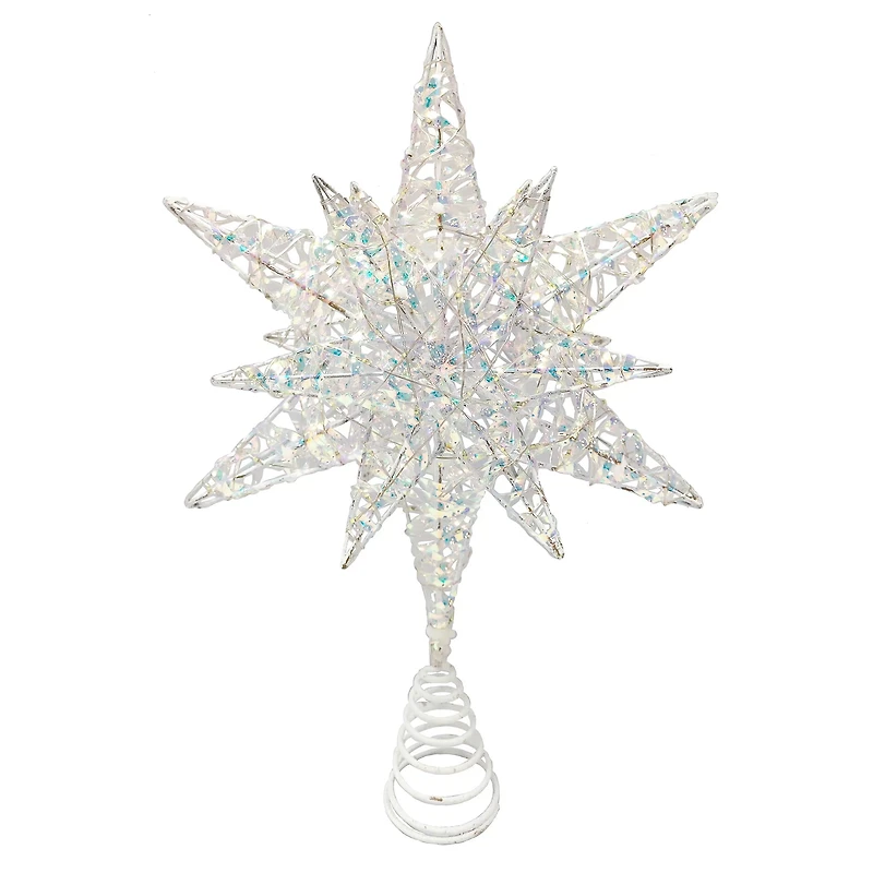 Holiday Time Prismatic Star Battery Operated LED Christmas Tree Topper, 15.5"