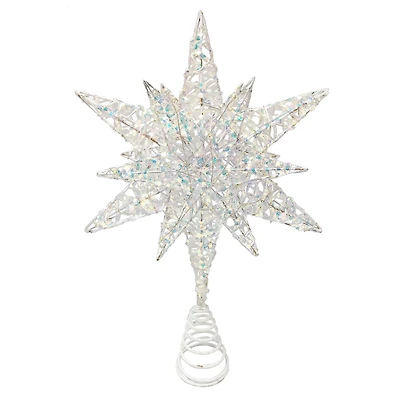 Holiday Time Prismatic Star Battery Operated LED Christmas Tree Topper, 15.5"