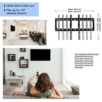 CJ Tech Tilting Low Profile TV Wall Mount Fits, 32"- 65"