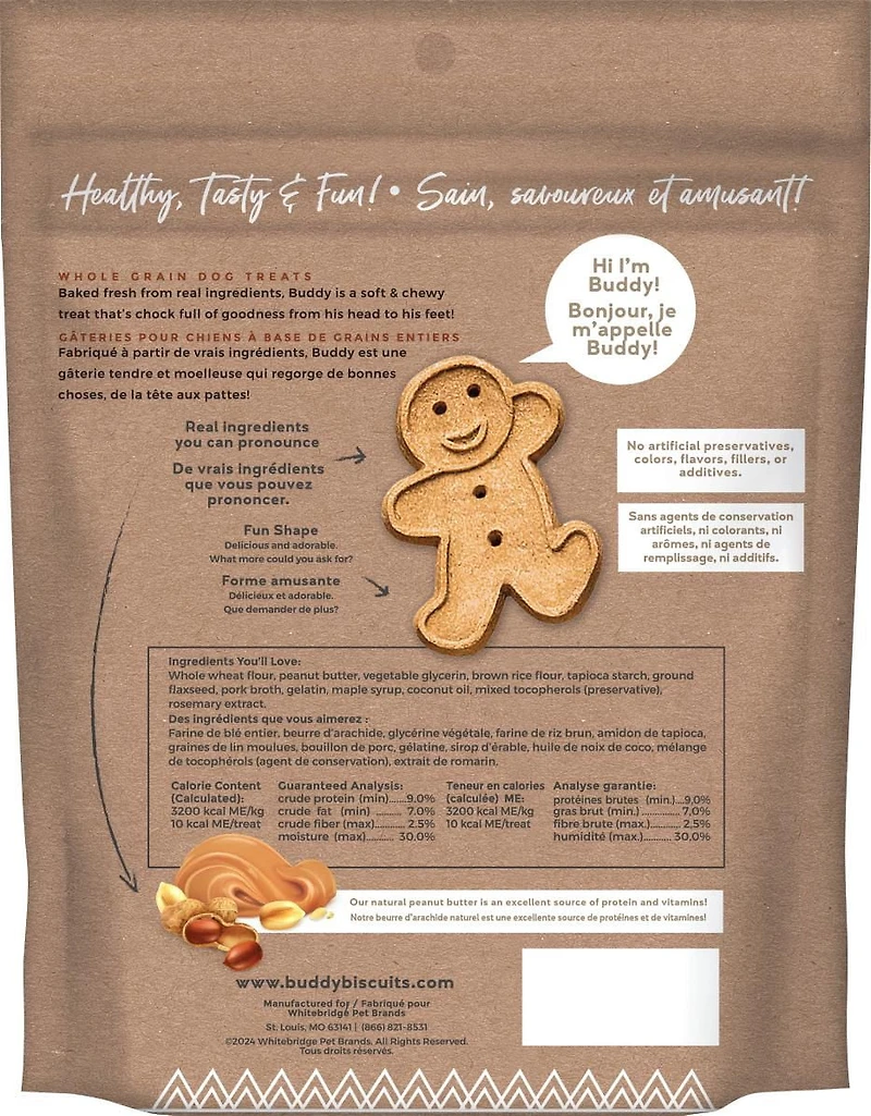 Buddy Biscuits Softies Régals Tendres et Moelleux pour Chiens, Beurre d'Arachide,. Sachet 4.99kg