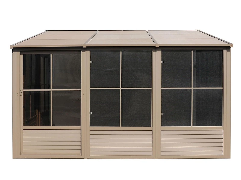 Gazebo Penguin Florence Add-A-Room with Metal Roof 10 ft. x 16 ft. in Sand